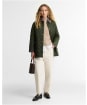 Women's Barbour Icons Tartan Collar Modern Liddesdale Quilted Jacket - Olive / Classic Tartan
