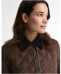 Women's Barbour Sonya Quilted Jacket - Dark Brown / Muted Tartan
