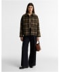 Women's Barbour Myla Checked Wool Coat - Olive / Biscuit Check