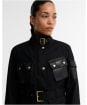 Women's Barbour International Heritage Waxed Jacket - Black / Northumberland Check