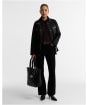 Women's Barbour International Heritage Waxed Jacket - Black / Northumberland Check