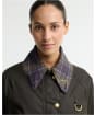 Women's Barbour Icons Tartan Collar Spey Waxed Jacket - Olive / Classic Tartan