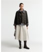 Women's Barbour Icons Tartan Collar Spey Waxed Jacket - Olive / Classic Tartan