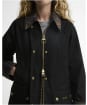 Women's Barbour Icons Tartan Collar Modern Beadnell Waxed Jacket - Black / Ancient 