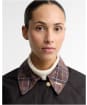 Women's Barbour Icons Tartan Collar Modern Beadnell Waxed Jacket - Rustic / Muted