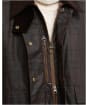 Women's Barbour Modern Checked Border Waxed Jacket - Muted Tartan
