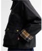 Women's Barbour Icons Modern Spey Waxed Jacket - Navy / Birchwood