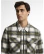 Men's Barbour International Clayton Brushed Fleece Overshirt - Fir Green