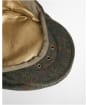 Men's Barbour Wool Crieff Flat Cap - Olive / Red Check