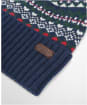 Men's Barbour Marlow Fair Isle Pom Beanie Hat - Navy / Evergreen