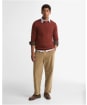 Men's Barbour Patch Crew Neck Lambswool Sweater - Russet