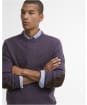 Men's Barbour Patch Crew Neck Lambswool Sweater - Grape