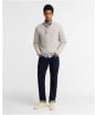 Men's Barbour Patch Half Button Lambswool Sweater - Light Grey Marl