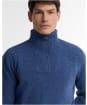 Men's Barbour Nelson Essential Half Zip Sweater - Deep Blue
