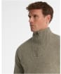 Men's Barbour Nelson Essential Half Zip Sweater - SHADOW GREEN
