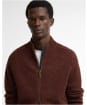 Men's Barbour Talder Zip Through Knitted Jumper - Russet