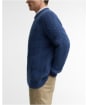 Men's Barbour Lowfen Cable Crew Neck Jumper - Deep Blue