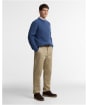 Men's Barbour Lowfen Cable Crew Neck Jumper - Deep Blue