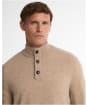 Men's Barbour Briggs Half Button Knit - Military Brown