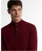 Men's Barbour Briggs Half Button Knit - Dark Bordeaux