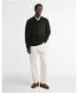 Men's Barbour Hunham Tartan V-Neck Knitted Jumper - Black