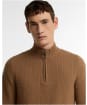 Men's Barbour Pluckley Half Zip Knitted Jumper - Sandstone