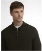 Men's Barbour Bearsted Knitted Zip Polo Shirt - Sage