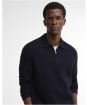 Men's Barbour Bearsted Knitted Zip Polo Shirt - Dark Navy