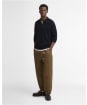 Men's Barbour Bearsted Knitted Zip Polo Shirt - Dark Navy