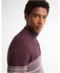 Men's Barbour Millwood Fairisle Half Zip Jumper - Burgundy