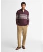 Men's Barbour Millwood Fairisle Half Zip Jumper - Burgundy