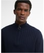 Men's Barbour Herringbone Knitted Half Zip - Navy