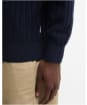Men's Barbour Herringbone Knitted Half Zip - Navy