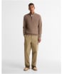 Men's Barbour Herringbone Knitted Half Zip - Stone