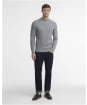 Men's Barbour Herringbone Knitted Crew - Grey