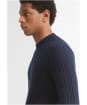 Men's Barbour Herringbone Knitted Crew - Navy