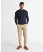 Men's Barbour Herringbone Knitted Crew - Navy