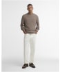 Men's Barbour Herringbone Knitted Crew - Stone