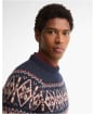 Men's Barbour Tisbury Fairisle Crew Neck Jumper - Navy