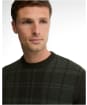 Men's Barbour Mineral Tartan Crew Neck Jumper - Pine