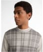 Men's Barbour Mineral Tartan Crew Neck Jumper - Grey Marl