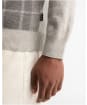 Men's Barbour Mineral Tartan Crew Neck Jumper - Grey Marl