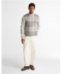 Men's Barbour Mineral Tartan Crew Neck Jumper - Grey Marl