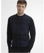 Men's Barbour Mineral Tartan Crew Neck Jumper - Navy