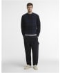 Men's Barbour Mineral Tartan Crew Neck Jumper - Navy