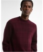 Men's Barbour Mineral Tartan Crew Neck Jumper - Burgundy