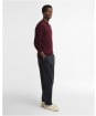 Men's Barbour Mineral Tartan Crew Neck Jumper - Burgundy