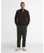 Men's Barbour Ronson Tartan Trim Half Zip - Peat