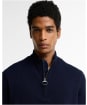 Men's Barbour Ronson Tartan Trim Half Zip - Navy