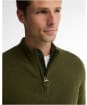 Men's Barbour Ronson Tartan Trim Half Zip - Olive